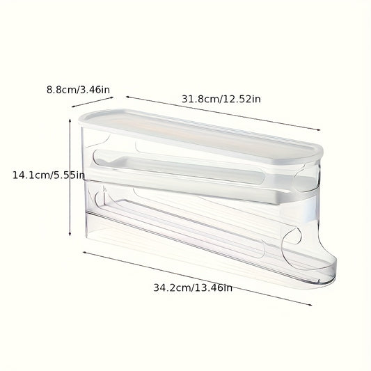 Egg Storage Space Saving Refrigerator And Cupboard Egg Storage Organizer, SpaceSaving Rolling Egg Storage Box For Refrigerator Side Door - Durable Plastic, No Battery.Essential Kitchen Accessory